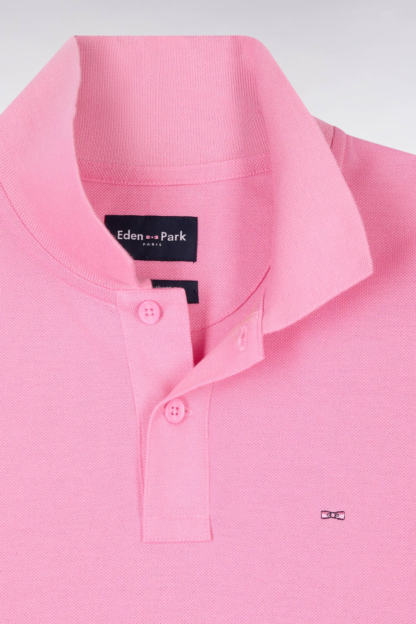 Polo à manches courtes en coton rose coupe regular