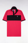 Polo à manches courtes en coton fuchsia et noir New Zealand coupe regular