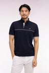Polo à manches courtes en piqué coton marine