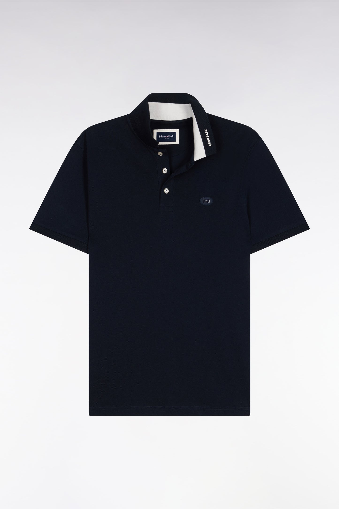 Polo à manches courtes en piqué coton marine coupe regular