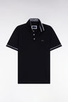 Polo à manches courtes en piqué coton noir