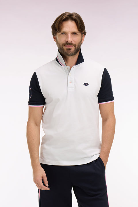 Polo à manches courtes XV de France en piqué coton blanc France - Image 1