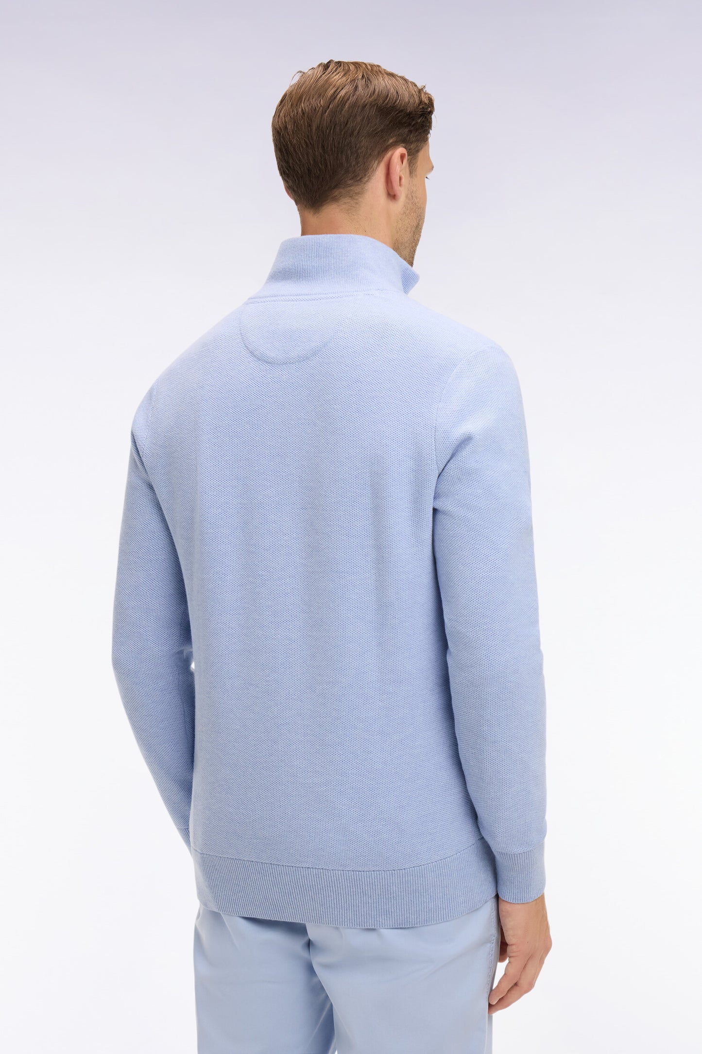 Sky cotton trucker neck sweater