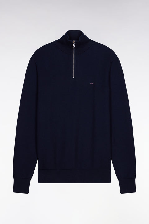 Pull col camionneur en coton marine - Image 2