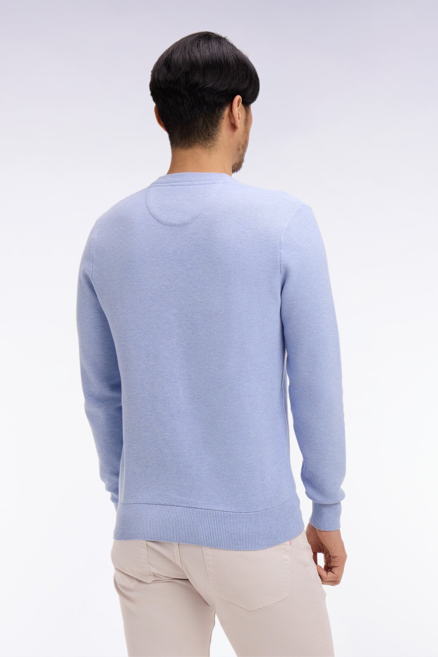 Sky cotton round-neck sweater