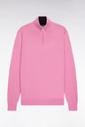Pull col camionneur en coton rose