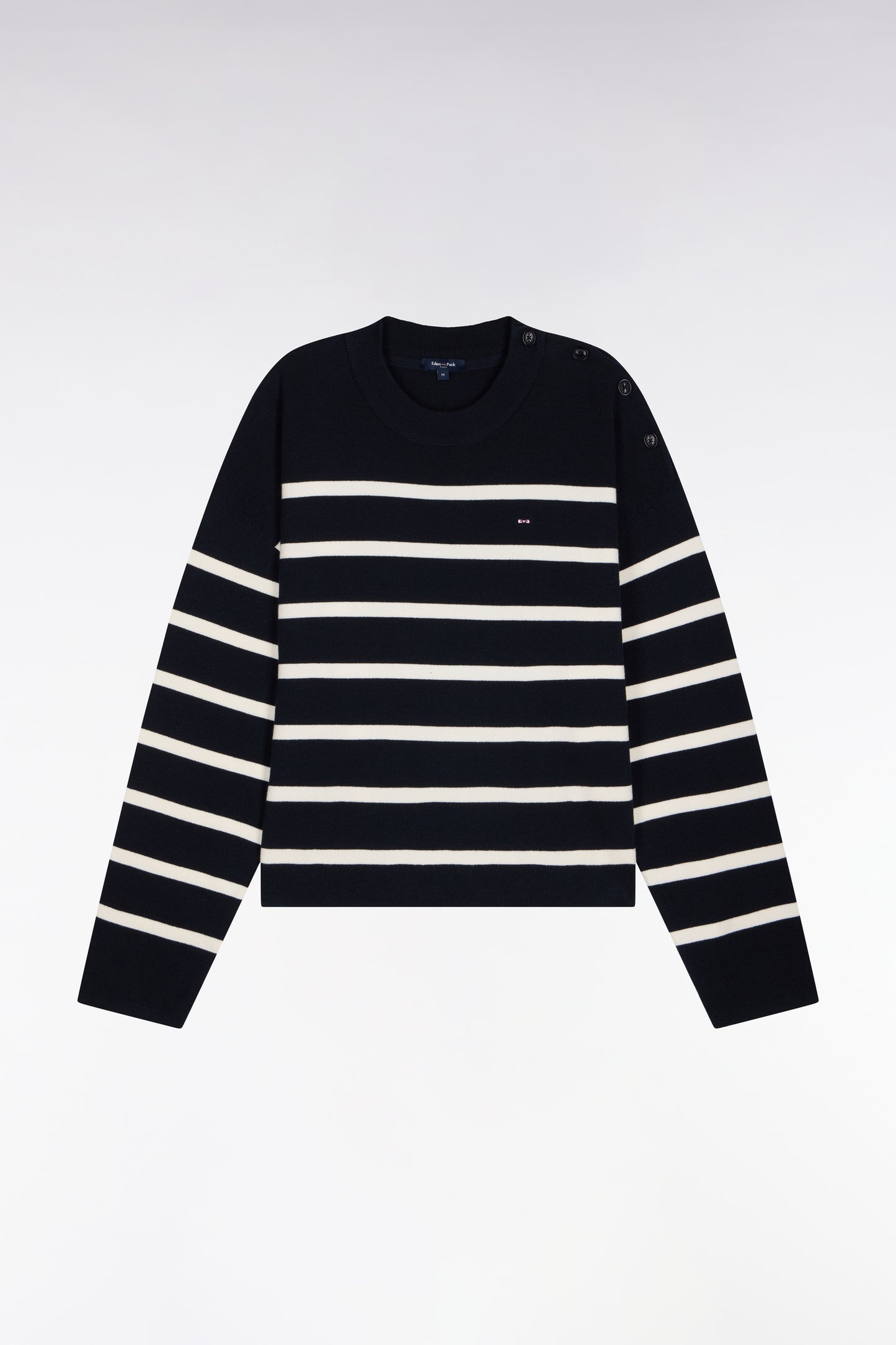 Pull marinière en coton milano marine coupe oversized