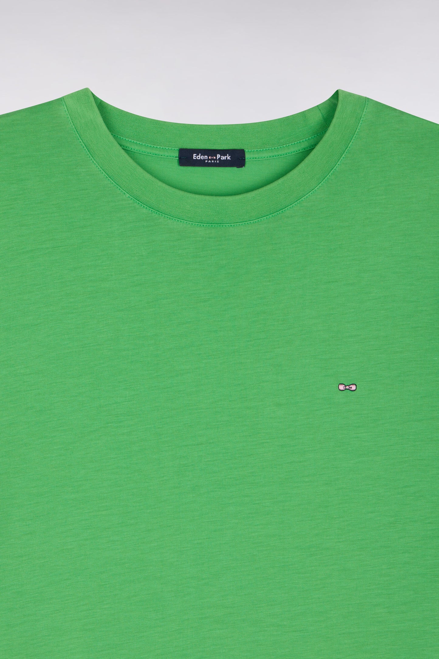 Green straight cut lyocell and cotton T-shirt dress