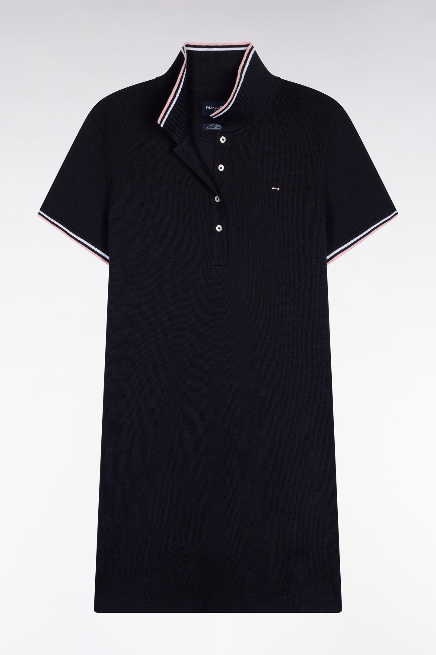 Straight cut navy cotton polo dress