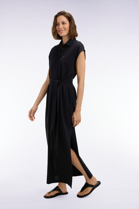 Robe maillot sans manches en coton noir coupe oversized - Image 1