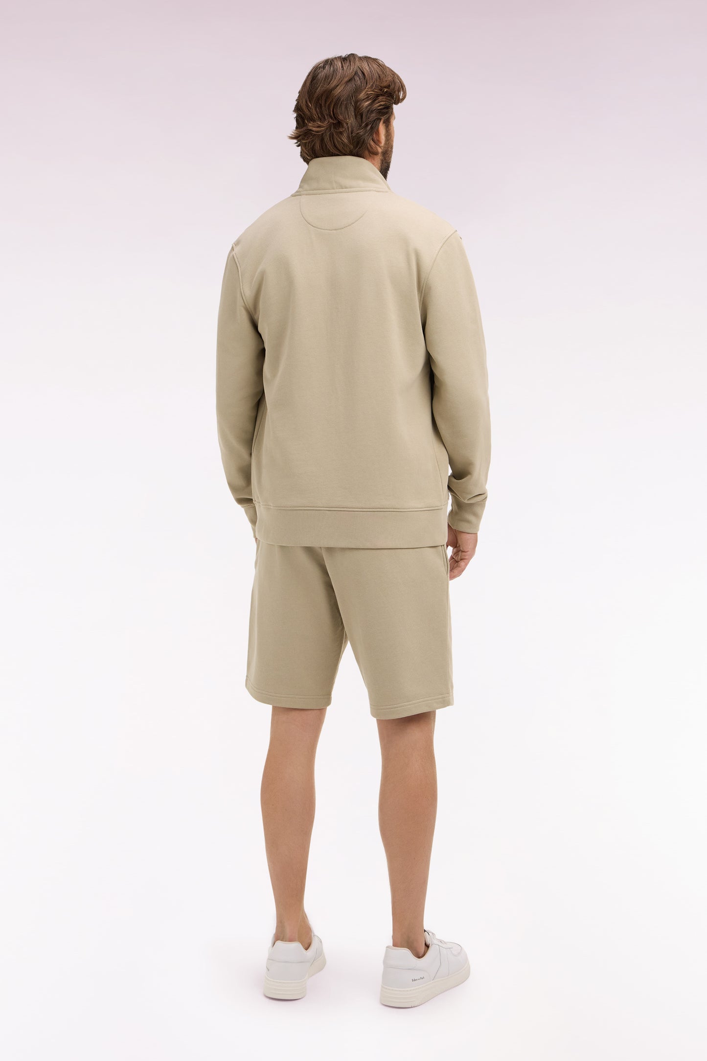 Short en molleton coton beige