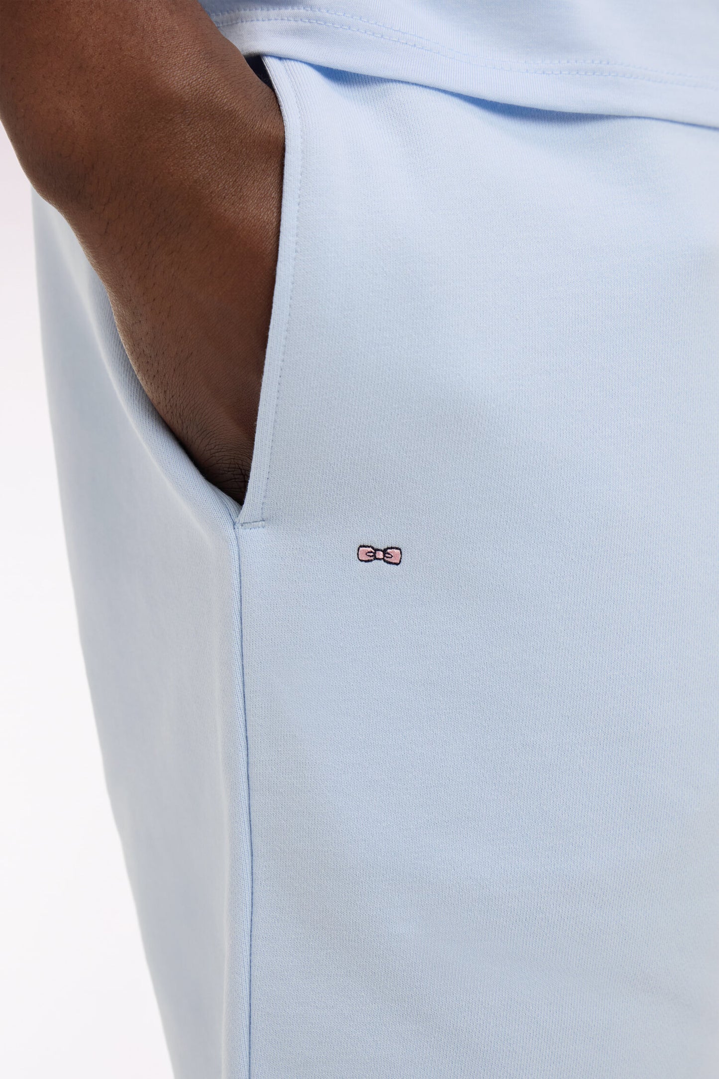 Short en molleton coton ciel