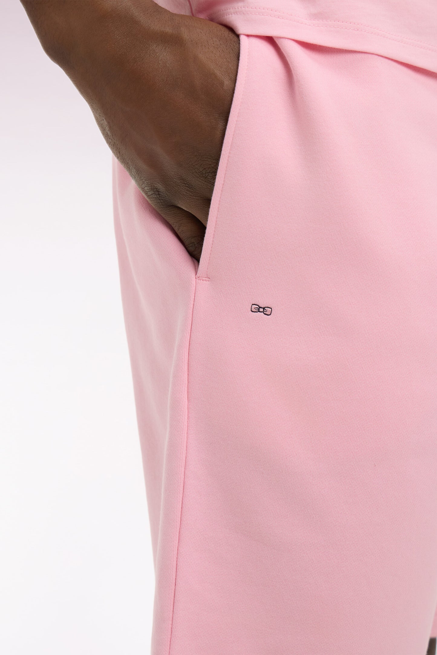 Short en molleton coton rose