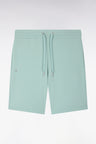 Short en molleton coton vert d'eau