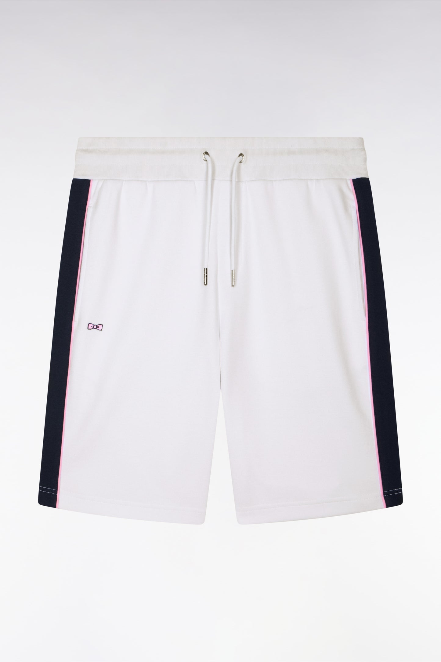 Short en interlock à découpes blanc et marine