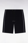 Short en molleton noir passepoils blancs