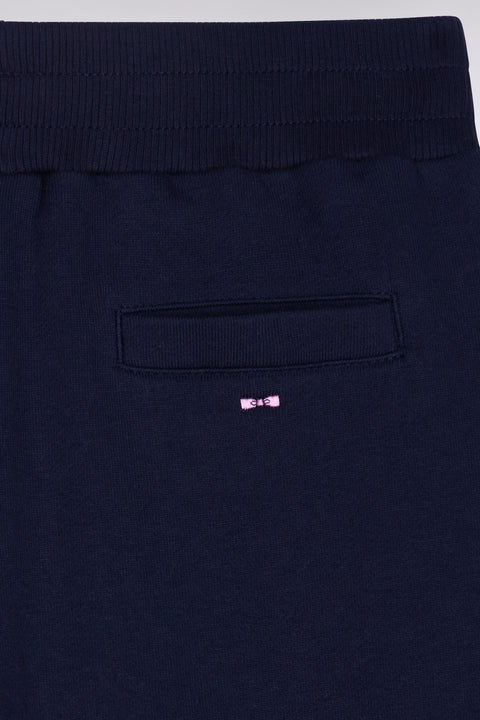 Short en molleton coton marine bicolore - Image 2