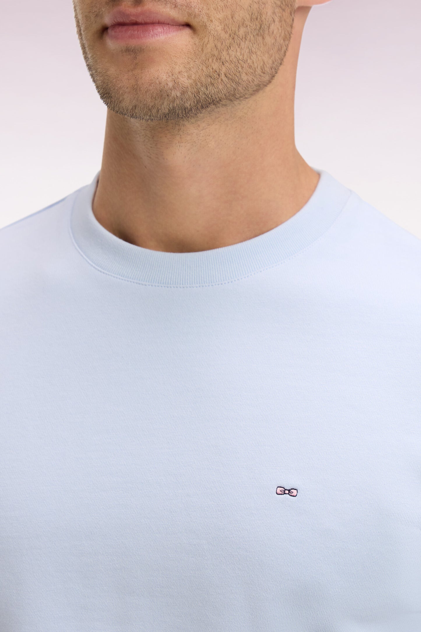 Sweatshirt uni en molleton coton bleu ciel