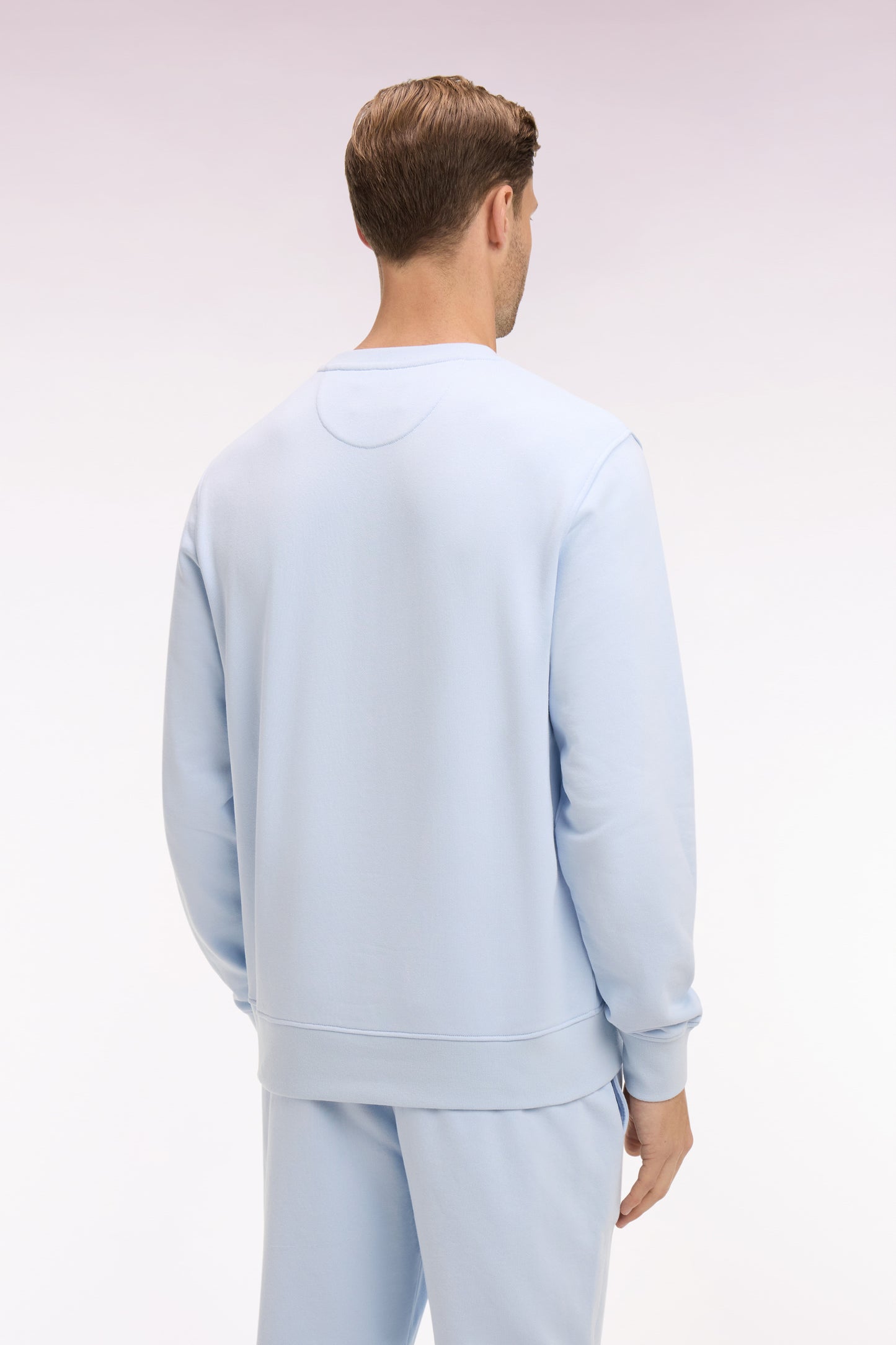 Sweatshirt uni en molleton coton bleu ciel