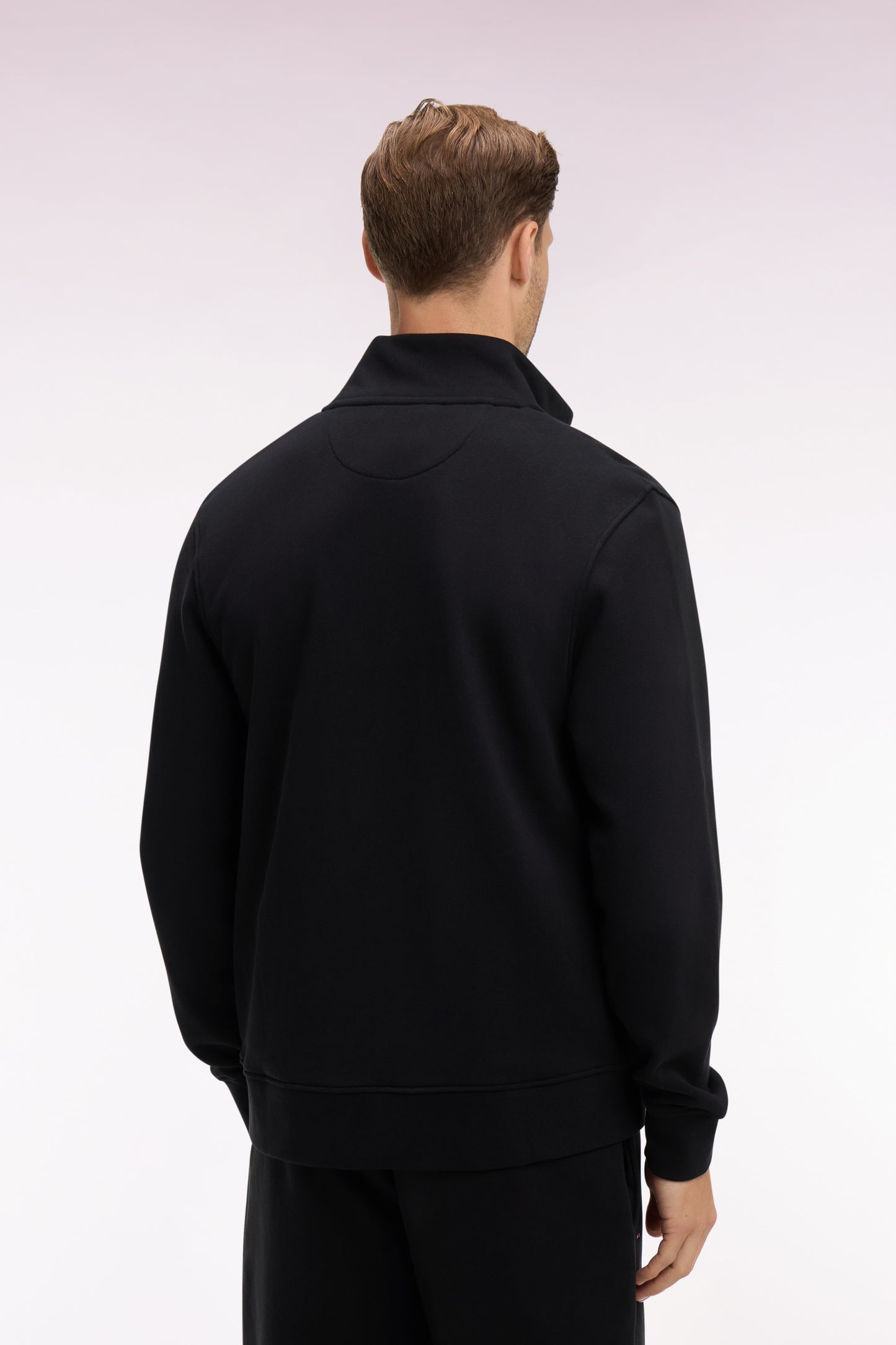 Sweatshirt zippé en molleton coton noir