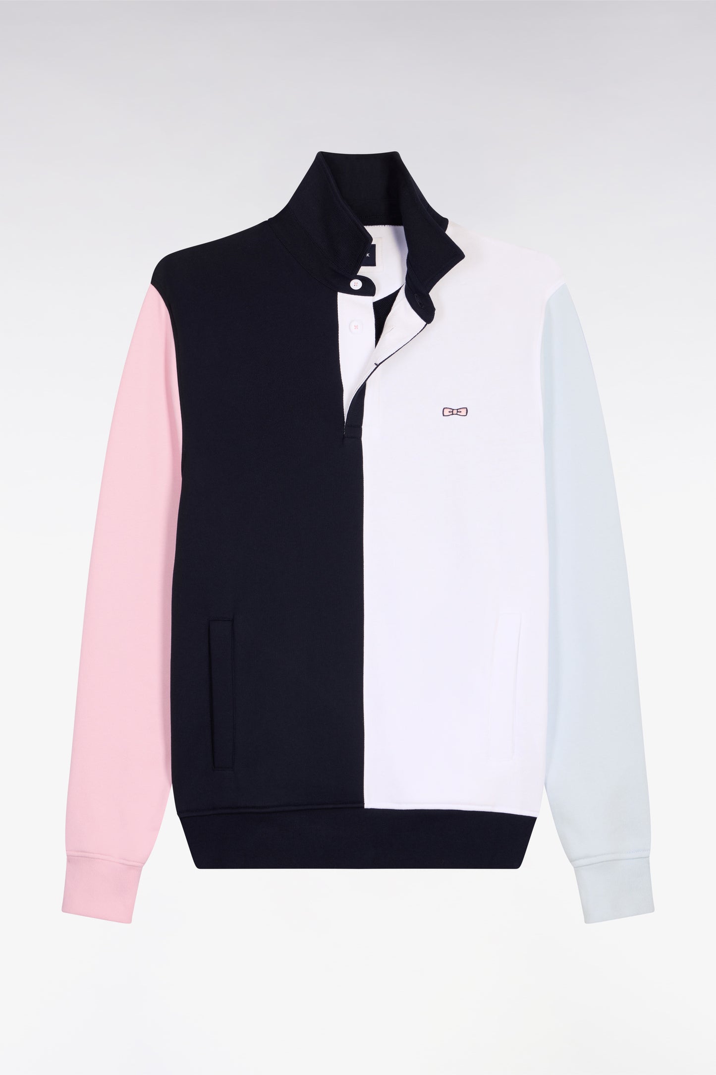 Colorblock cotton fleece jersey