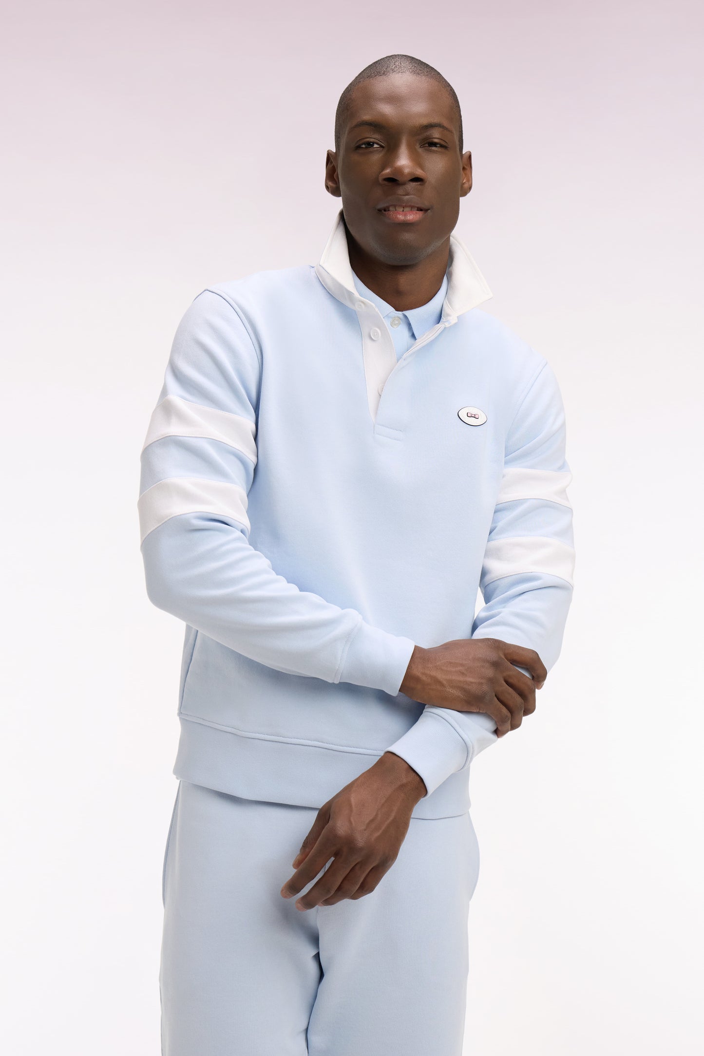 Regular fit sky fleece jersey collar sweatshirt
