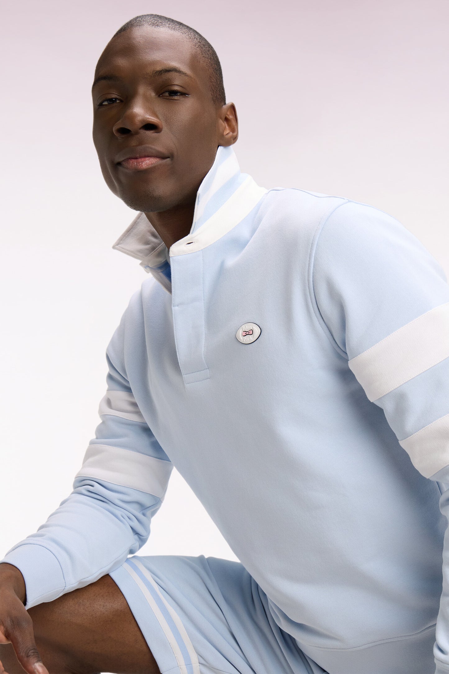 Regular fit sky fleece jersey collar sweatshirt