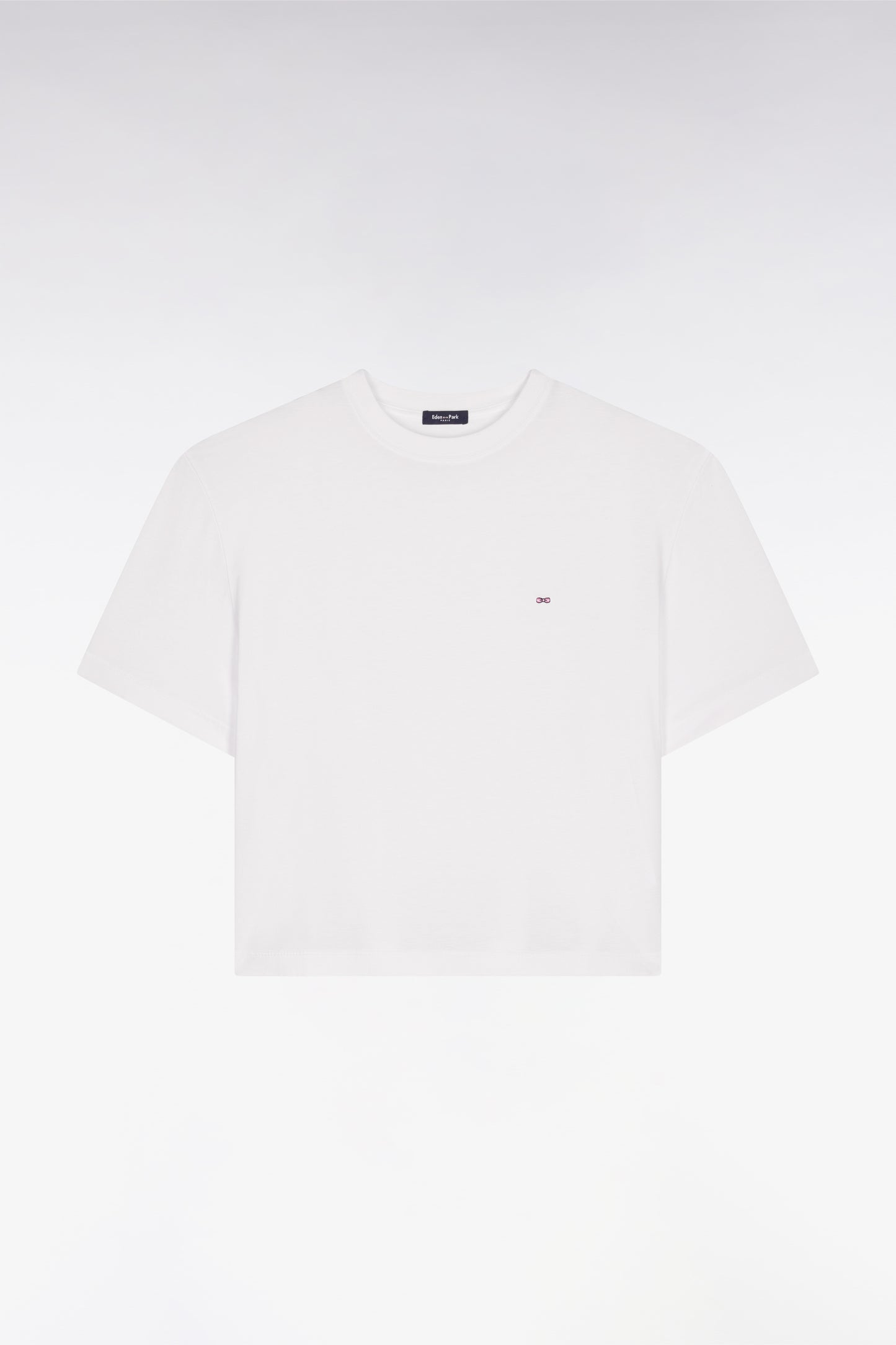 Short-sleeved white lyocell and cotton t-shirt with oversized cut
