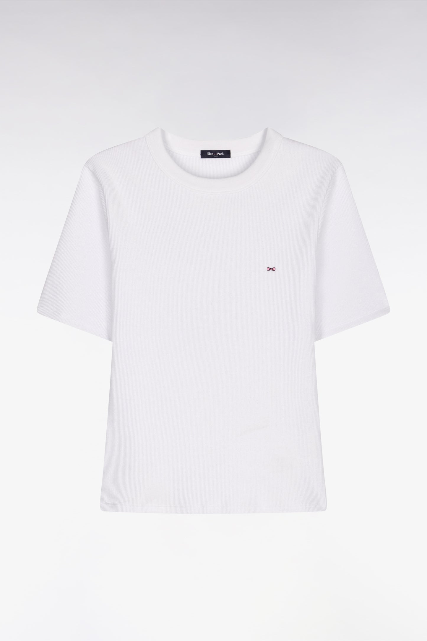 T-shirt col rond à manches courtes blanc coupe slim
