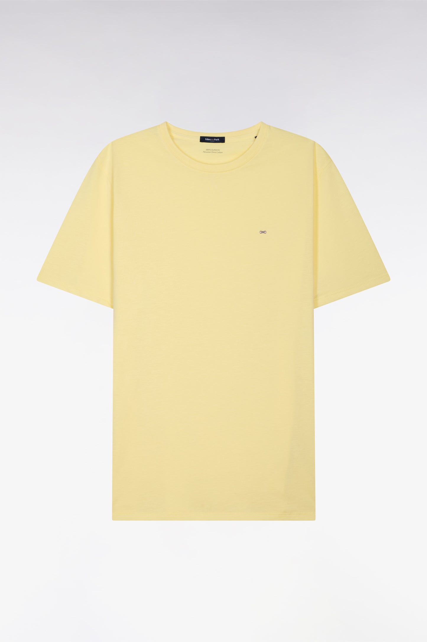T-shirt à manches courtes en coton Pima jaune clair coupe regular