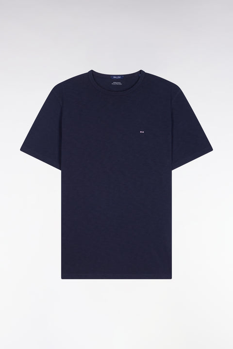 T-shirt à manches courtes en jersey de coton slub marine coupe regular - Image 2