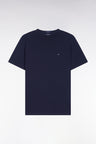 T-shirt à manches courtes en jersey de coton slub marine coupe regular