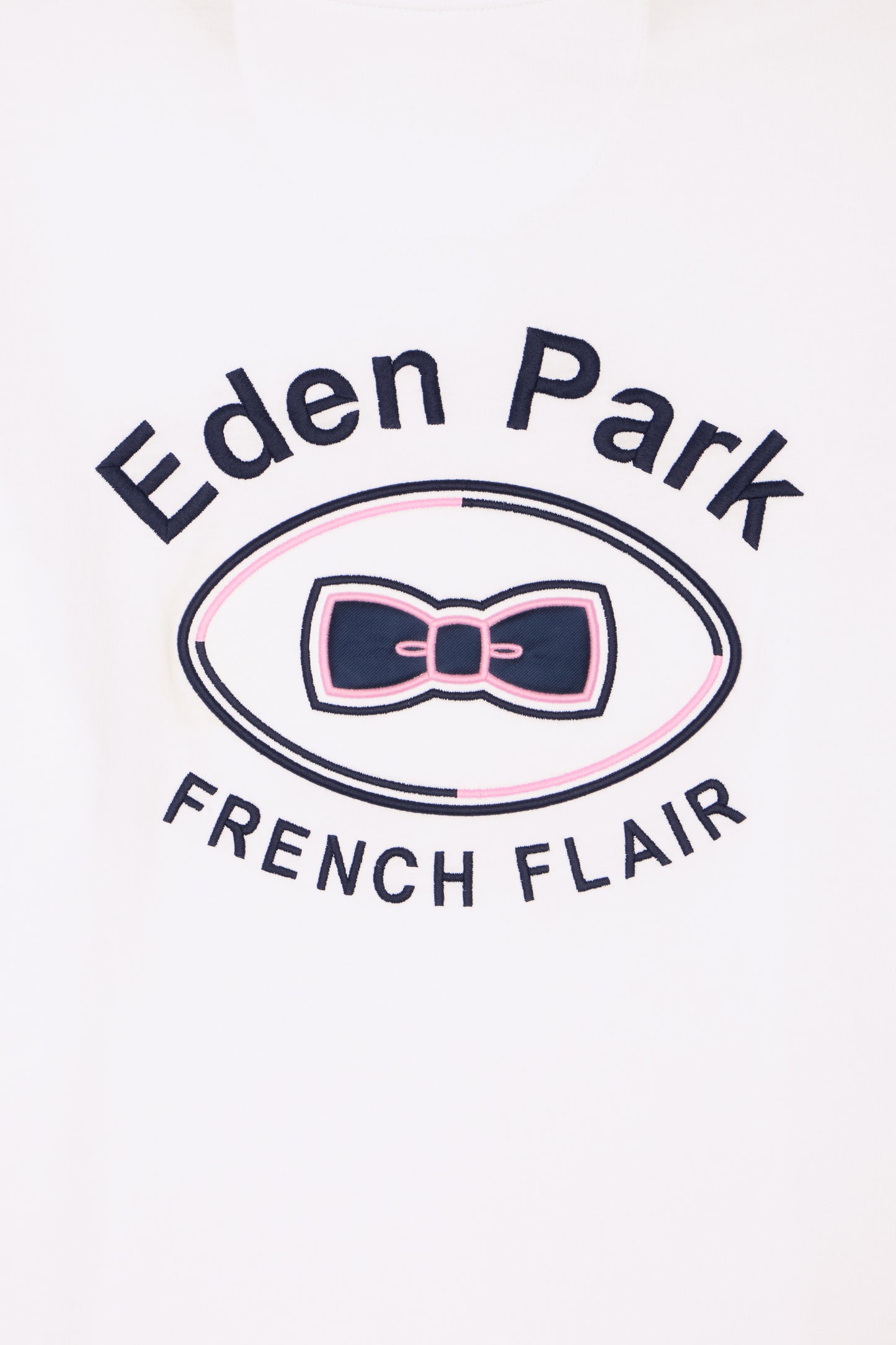 T-shirt à manches courtes en coton blanc brodé coupe regular