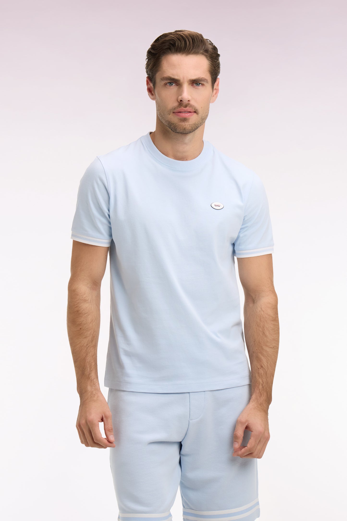 T-shirt à manches courtes en coton ciel coupe regular