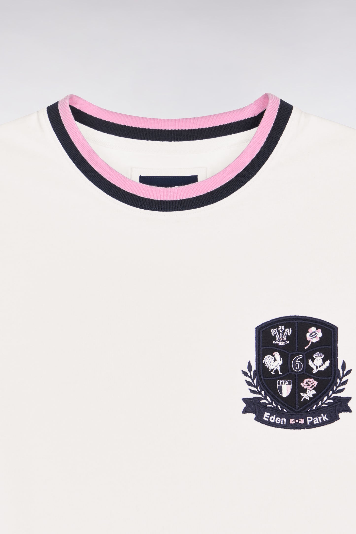 T-shirt à manches courtes en coton blanc écusson 6 Nations coupe regular