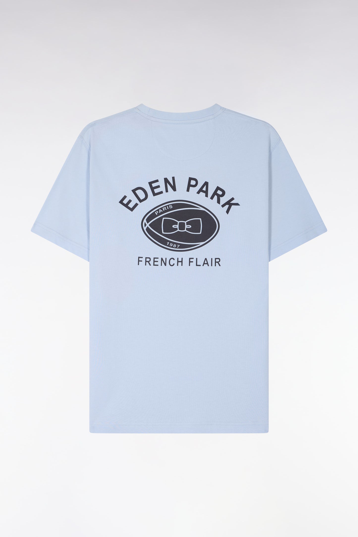 Light gray regular fit short-sleeved screen-printed T-shirt