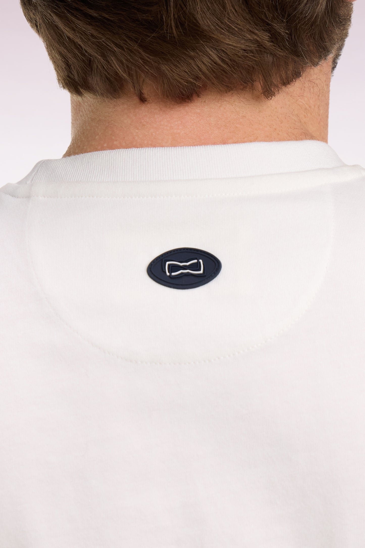 Regular fit black screen-printed short-sleeved T-shirt