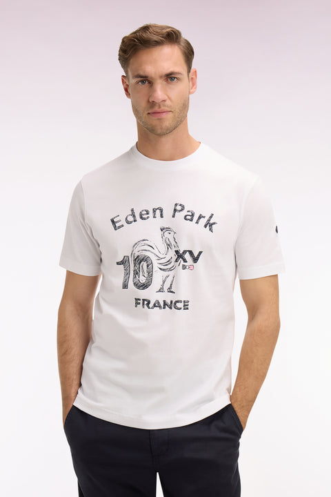 T-shirt XV de France à manches courtes en coton blanc sérigraphié coupe regular - Image 3