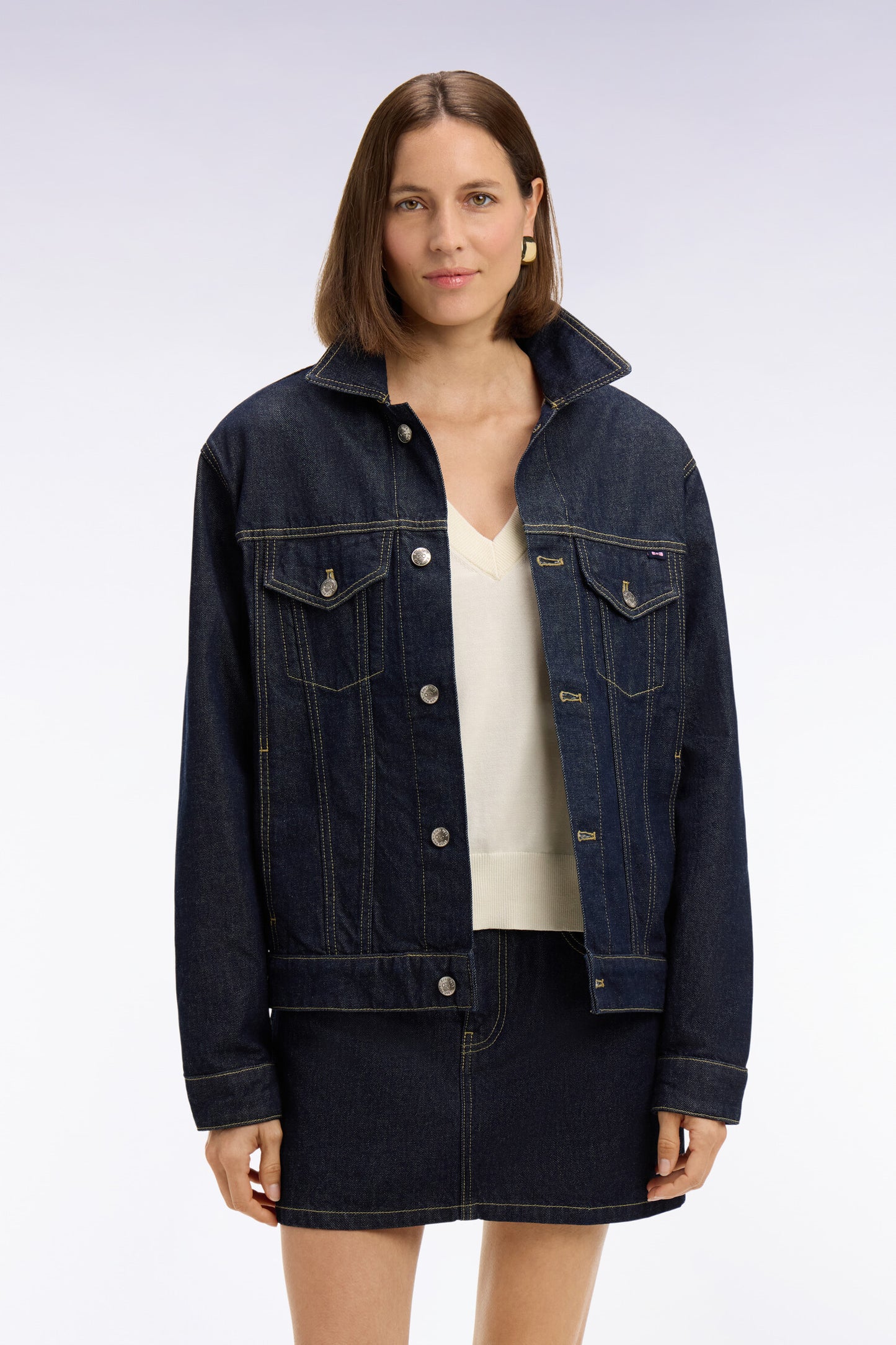Blouson en denim brut coupe oversized