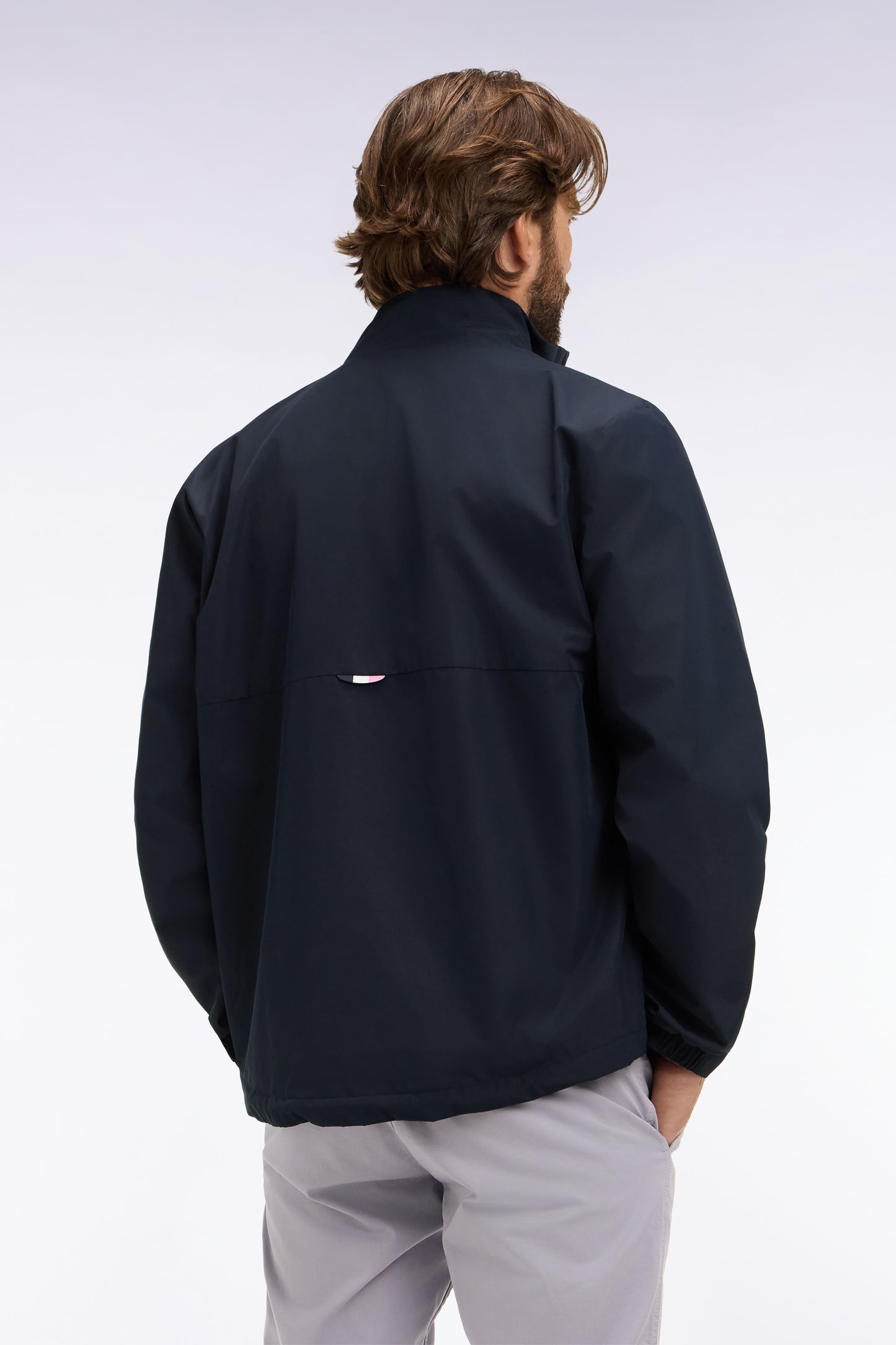 Navy nylon windbreaker