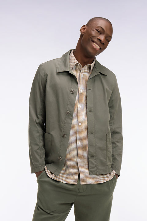 Surchemise en lyocell et coton stretch kaki - Image 3