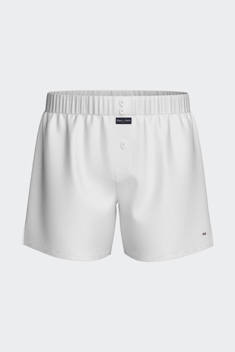 White cotton poplin boxer shorts - Image 1