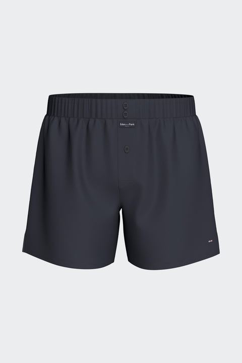 Navy cotton poplin boxer shorts - Image 1