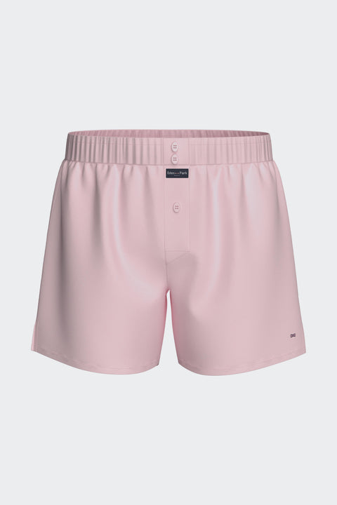 Pink cotton poplin boxer shorts - Image 1