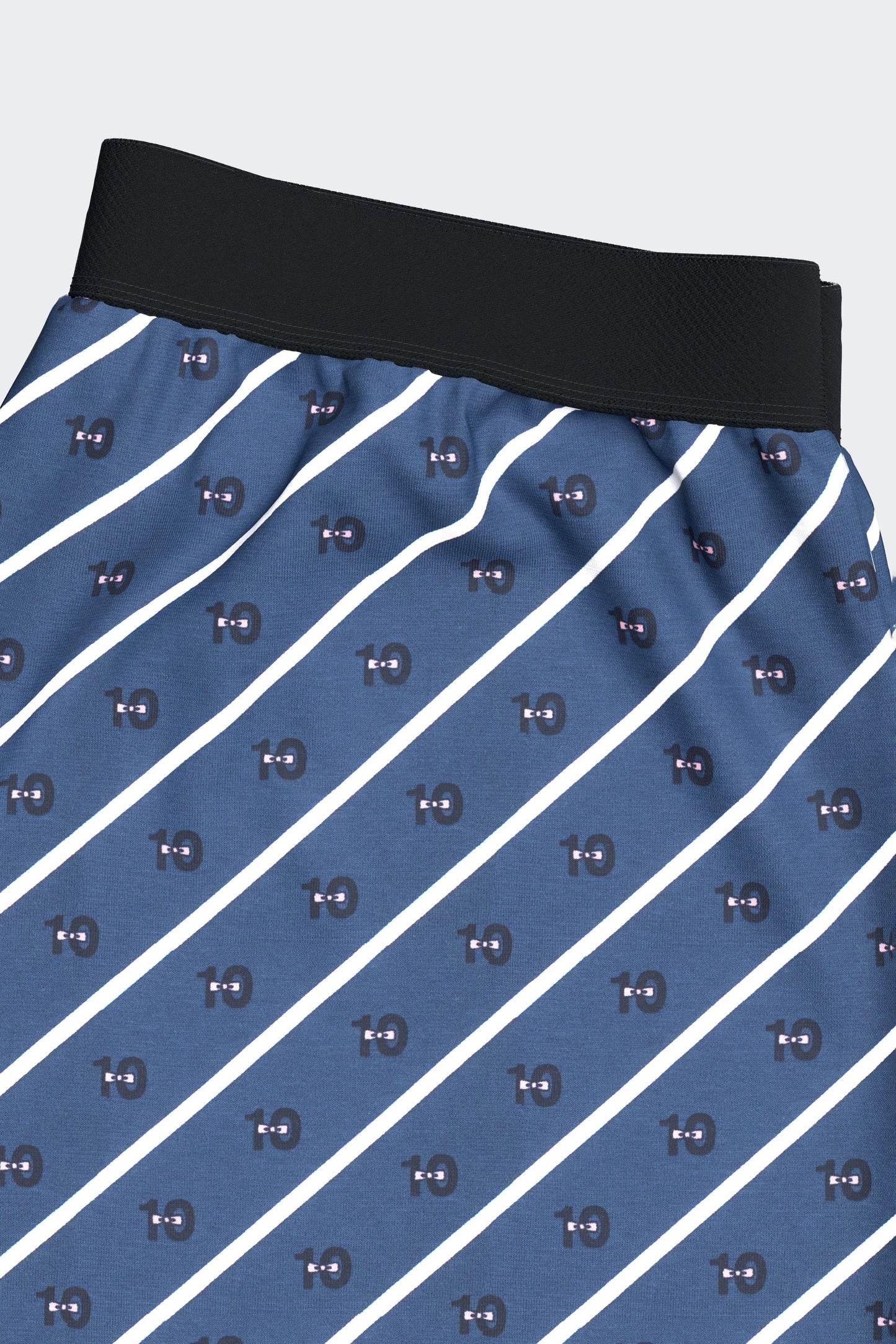 Pyjama court en coton bleu short à micromotifs