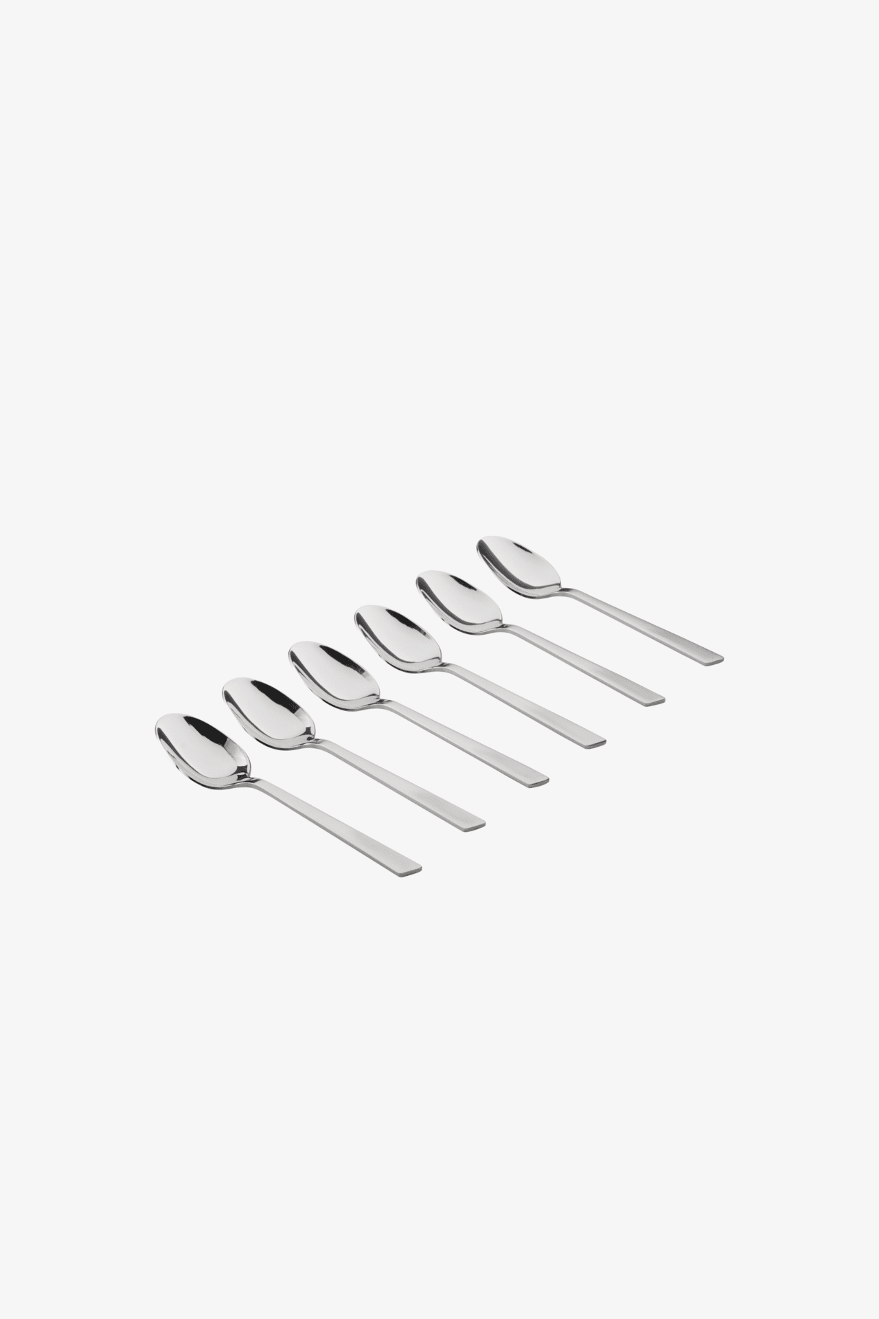 Set of 6 stainless steel dessert spoons