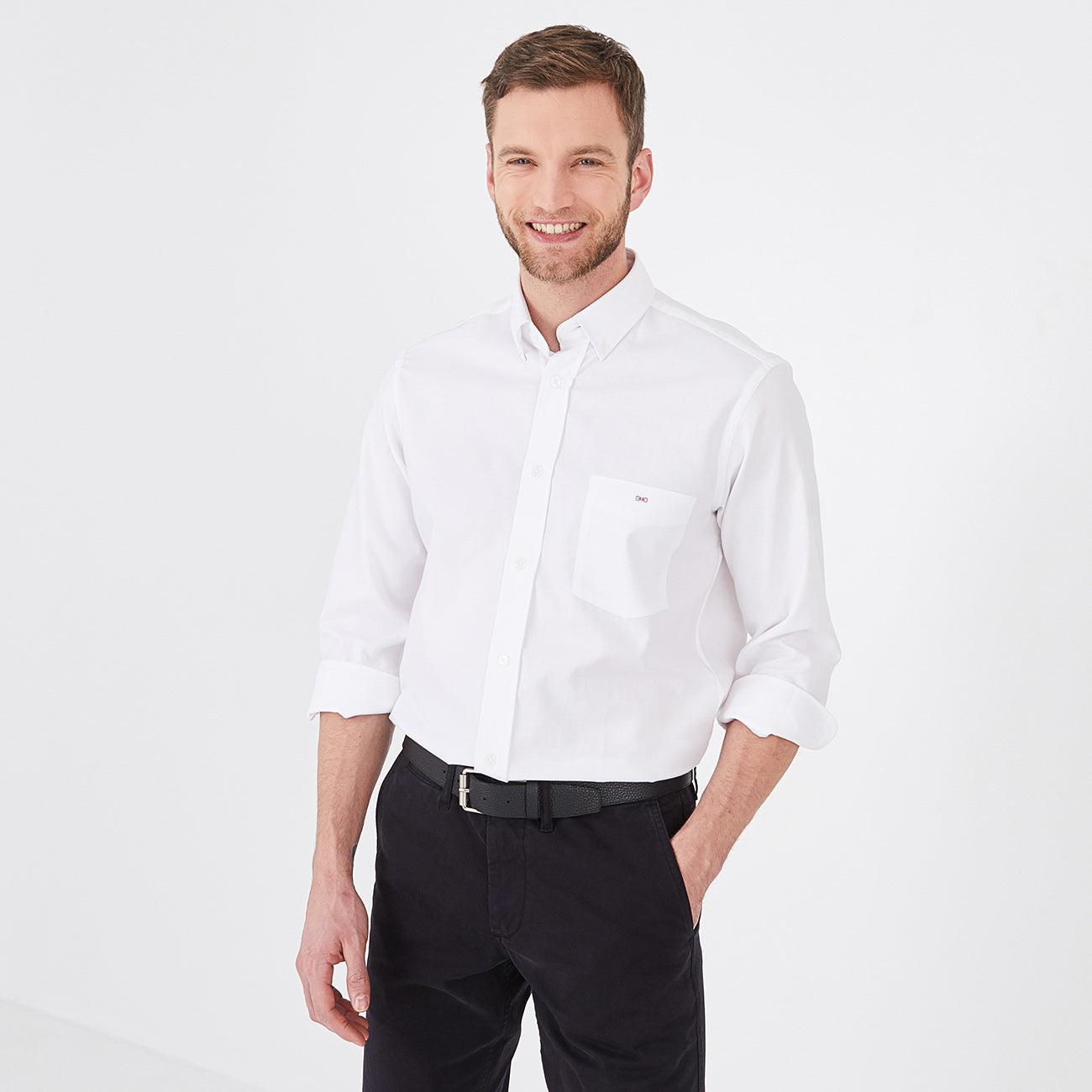 White cotton blend shirt