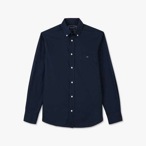 Navy blue shirt with floral detail - Image 2