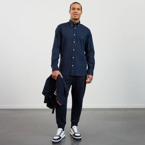 Navy blue shirt with floral detail - Image 1