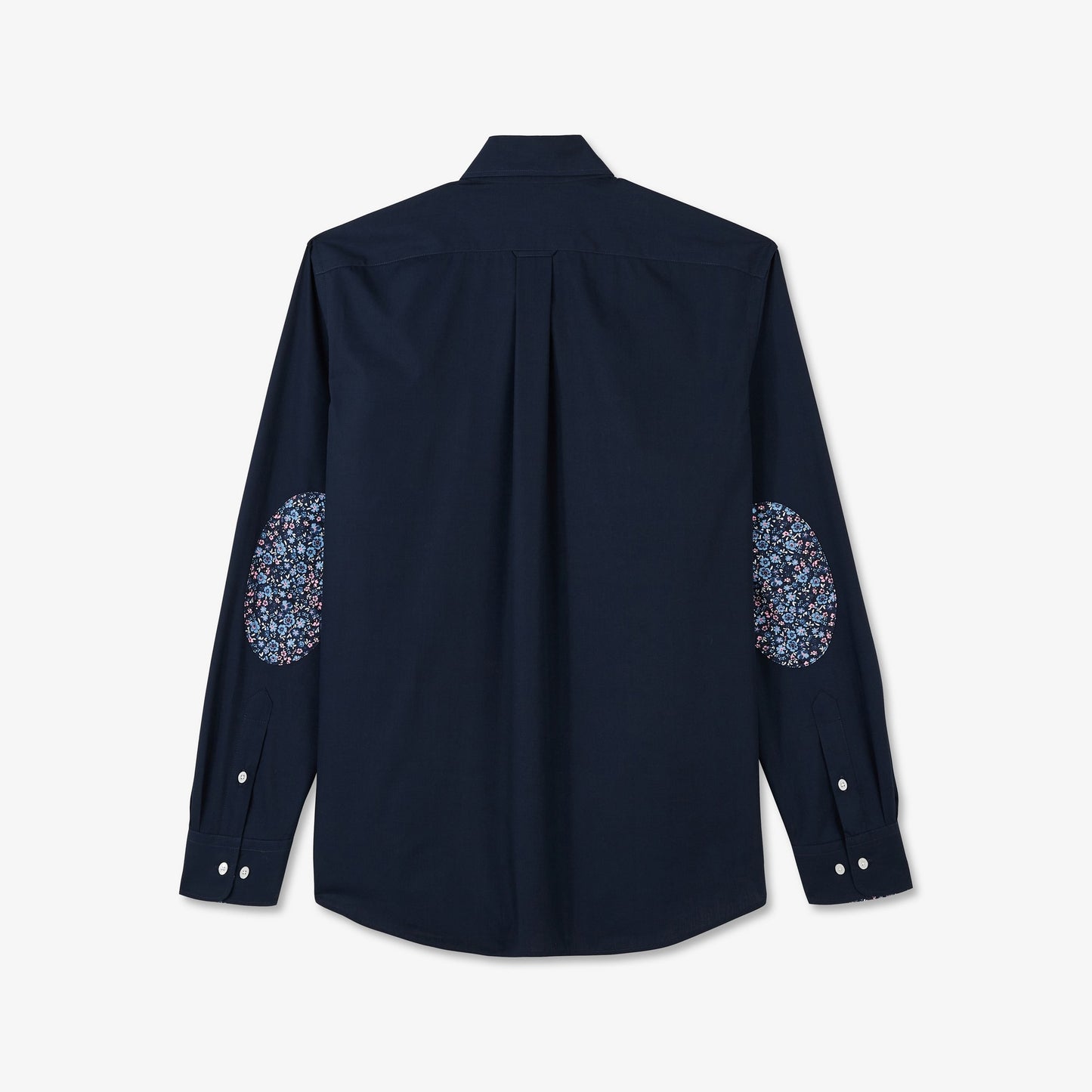Navy blue shirt with floral detail